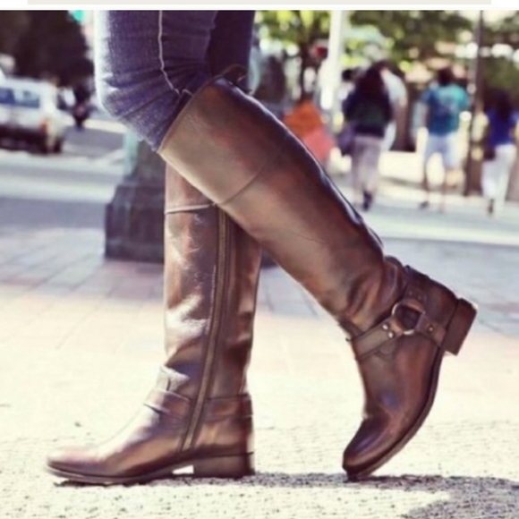 Frye Shoes - Frye Melissa Back Zip Boots in Dark Brown - Size 9